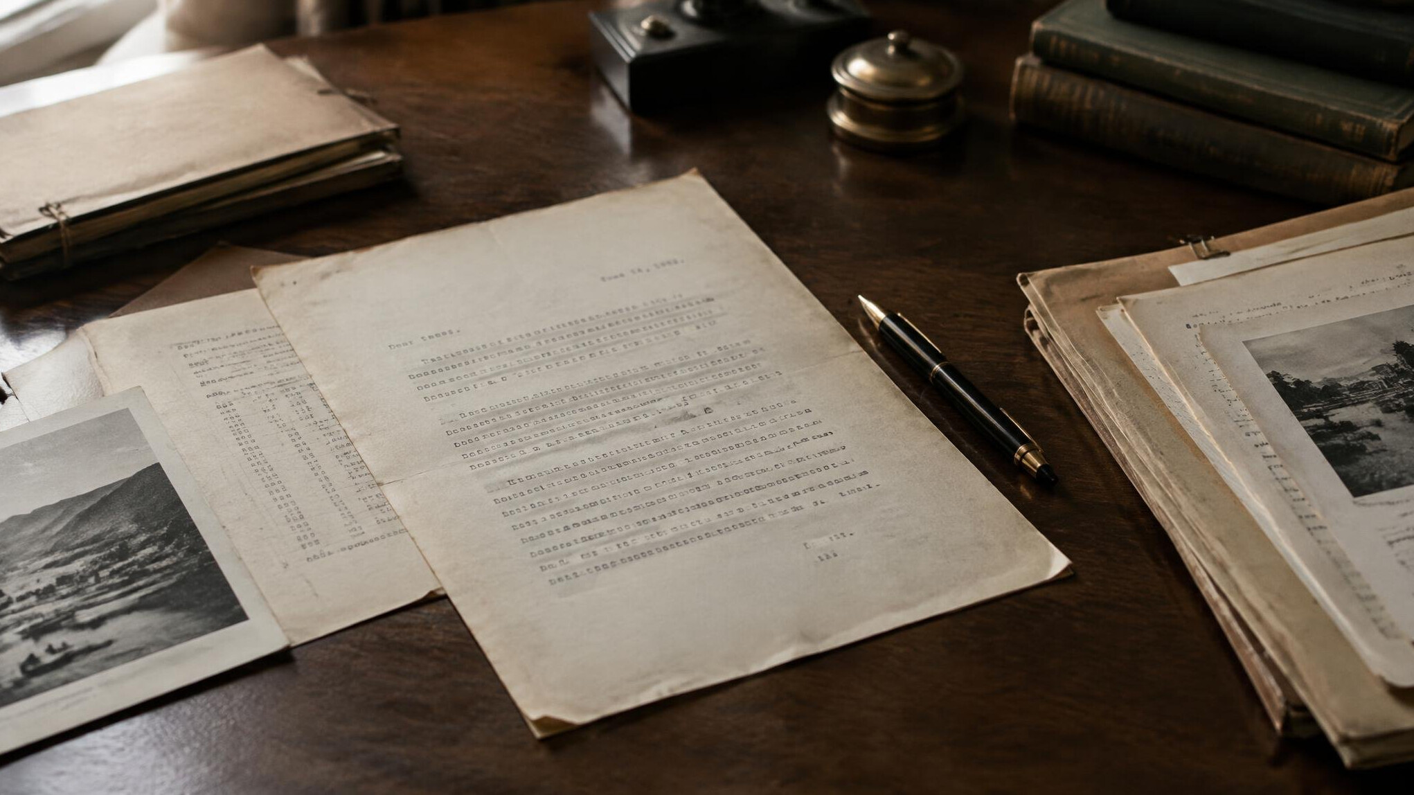 Documents and papers on a desk being reviewed