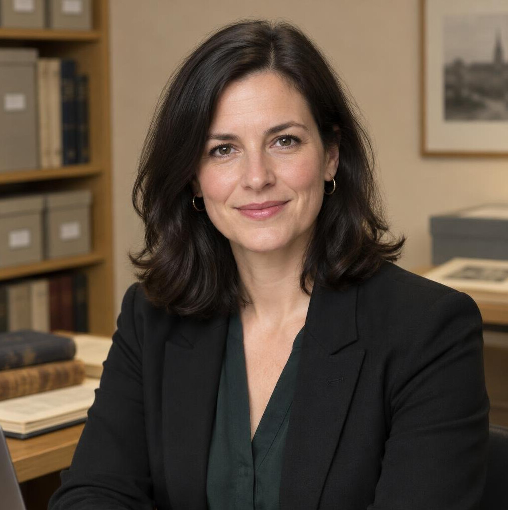 Portrait of a woman in her thirties with dark hair